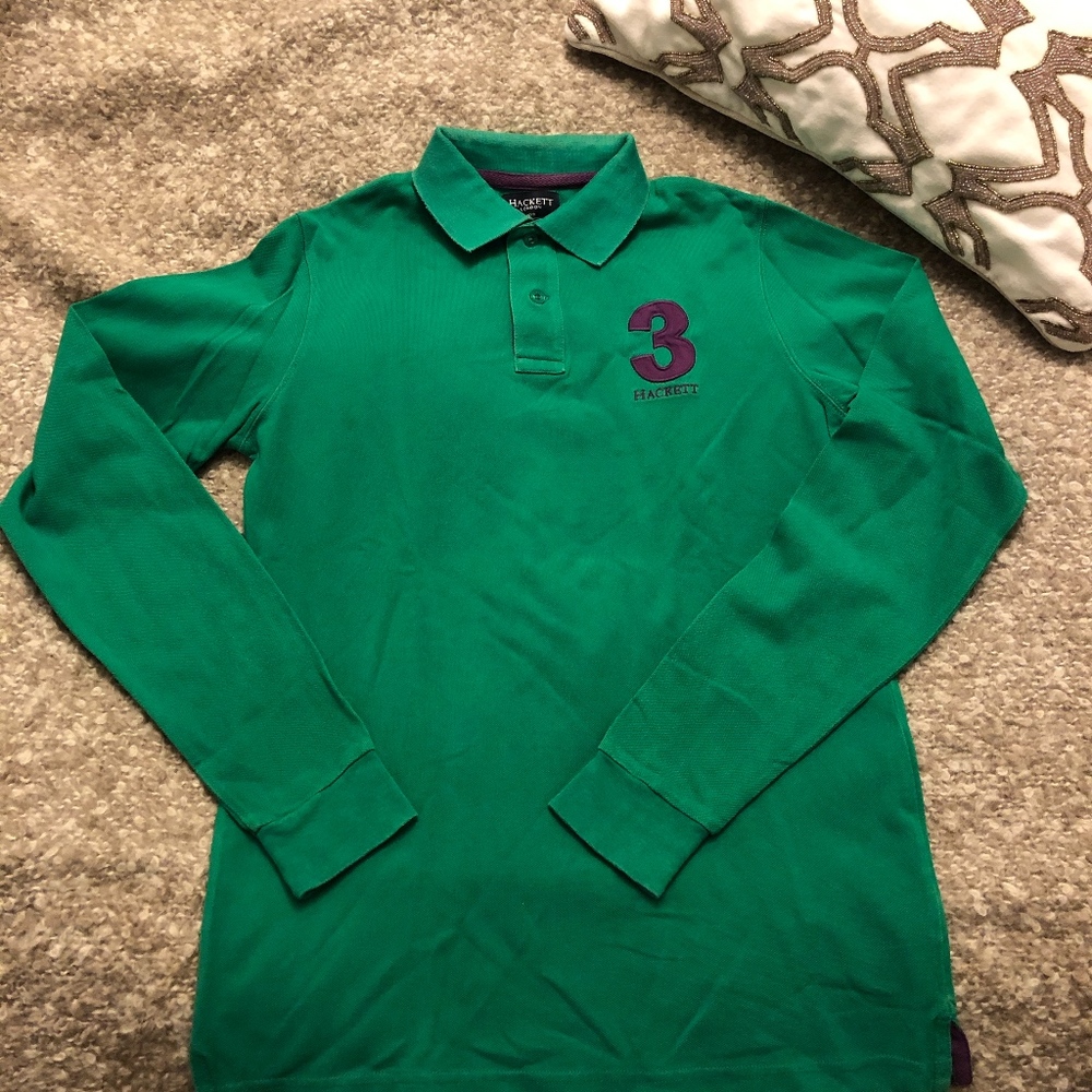 Hackett Green Long Sleeve Polo Shirt for Boys